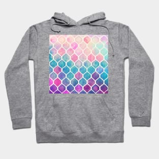 Rainbow Pastel Watercolor Moroccan Pattern Hoodie